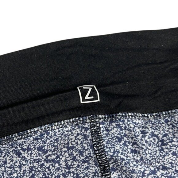 Zobha Womens L Black & White Patterned Crop Leggings - Picture 7 of 10